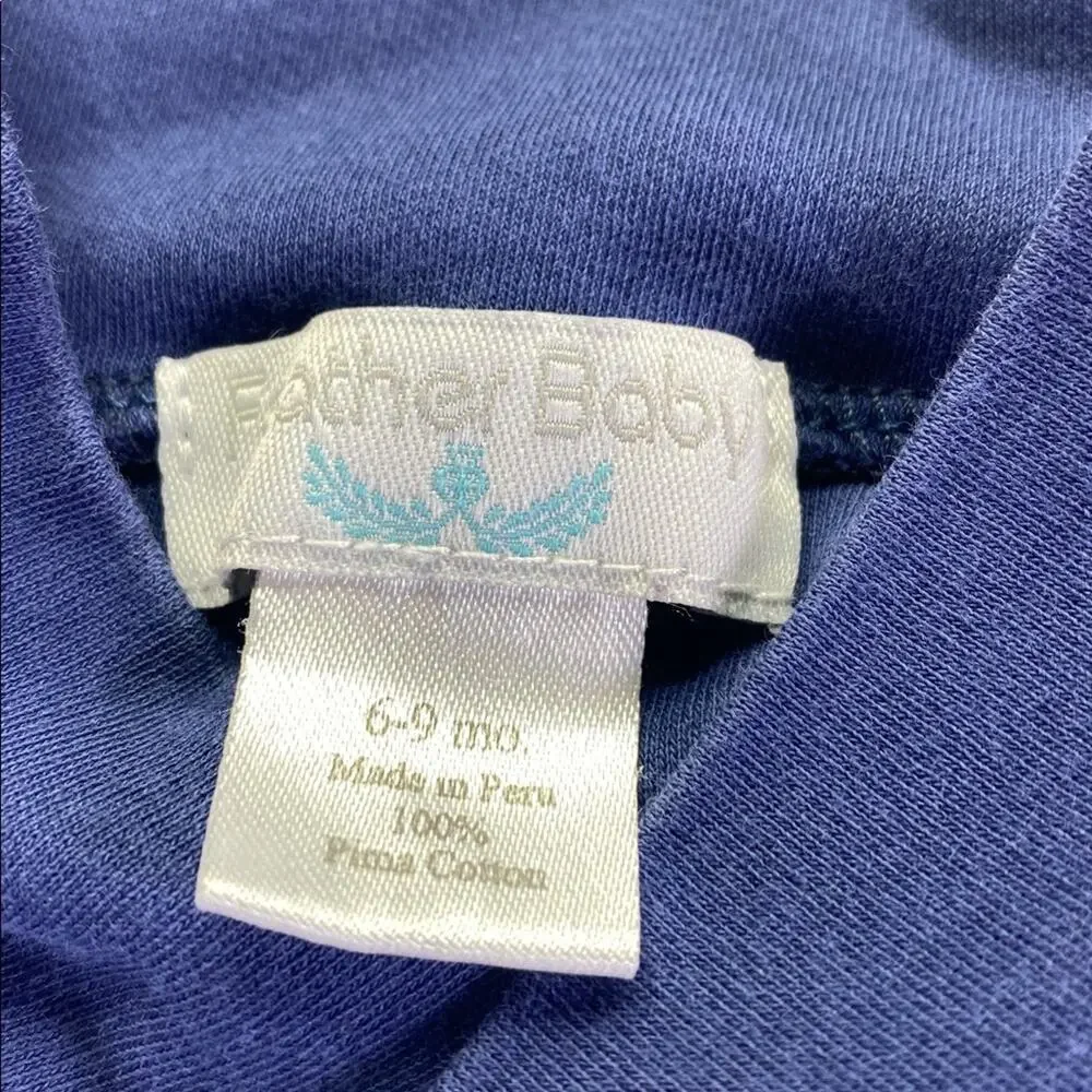 Feather Baby Navy Blue Owl Print Kids 100% Cotton One Piece Outfit Size 6-9M